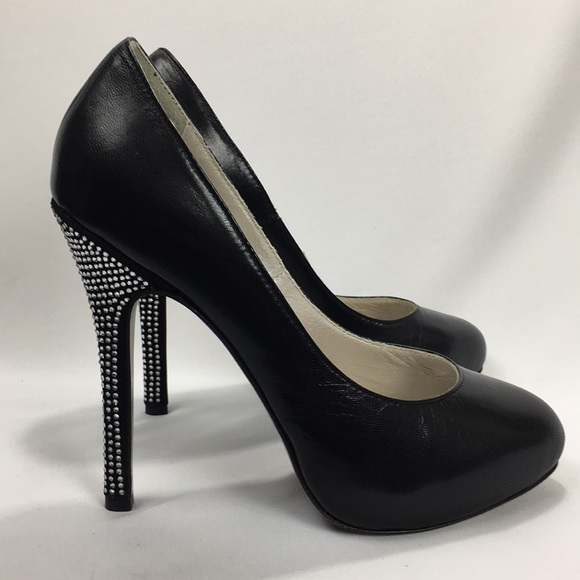 Claudio Milano les baisers des etoiles Shoes Black Crystal Made In Italy - Picture 2 of 4